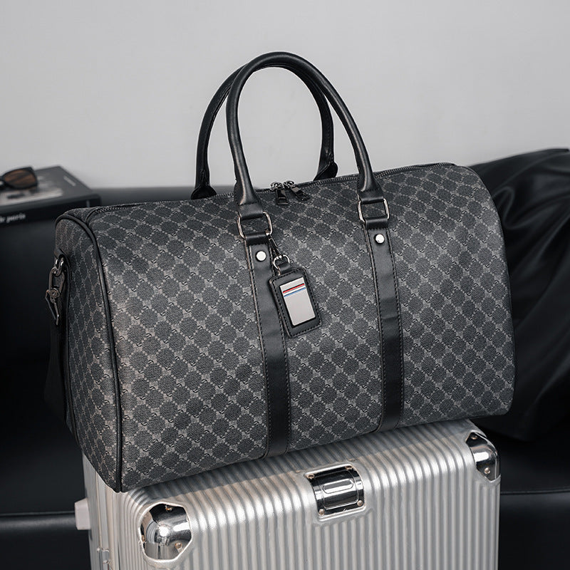 Large Capacity Short Distance Crossbody Bag Plaid Travel Handbag