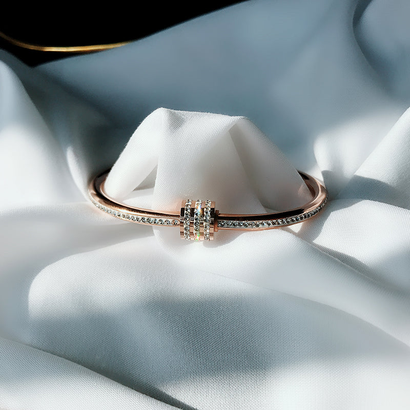 Rose Gold Titanium Steel Bracelet Women\'s Hand Jewelry Net Red