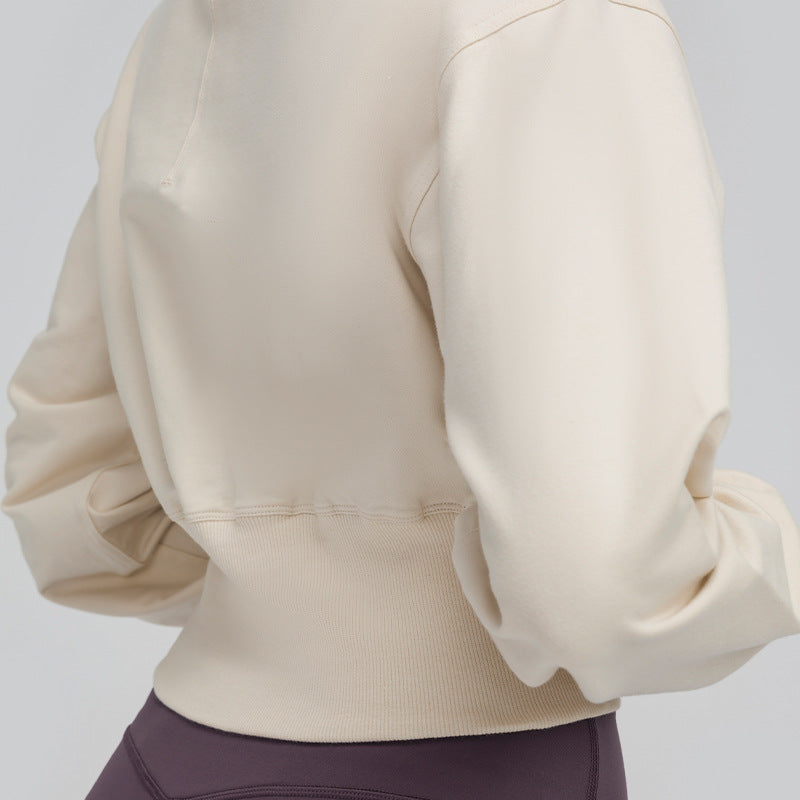 Women's Loose Leisure Fitness Running Waist Sports Sweatshirt