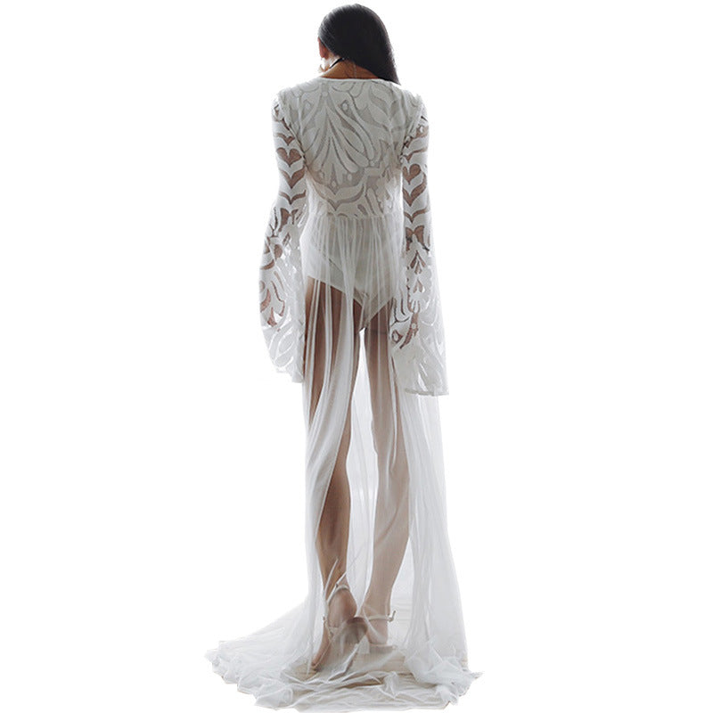 Lace beach mesh dress