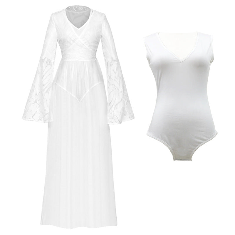 Lace beach mesh dress