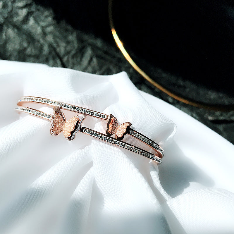 Rose Gold Titanium Steel Bracelet Women\'s Hand Jewelry Net Red