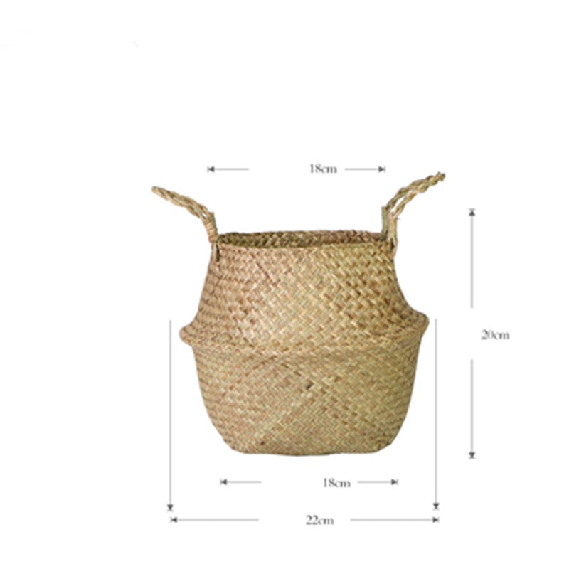 Home Living Room Hand Woven Straw Basket