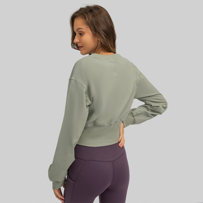 Women's Loose Leisure Fitness Running Waist Sports Sweatshirt