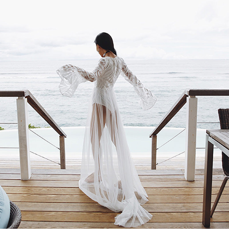 Lace beach mesh dress