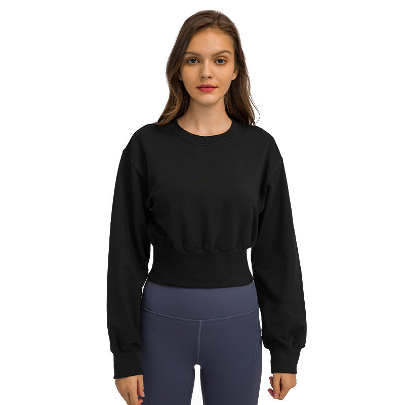 Women's Loose Leisure Fitness Running Waist Sports Sweatshirt