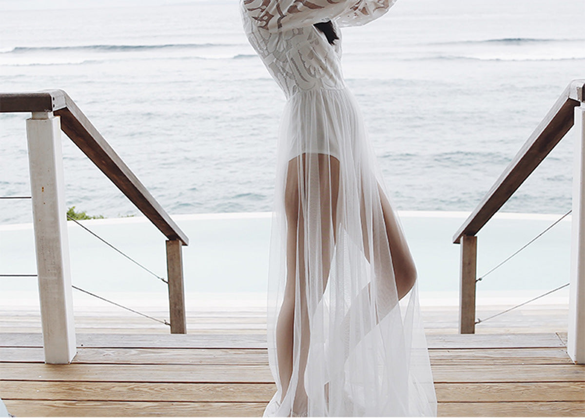 Lace beach mesh dress