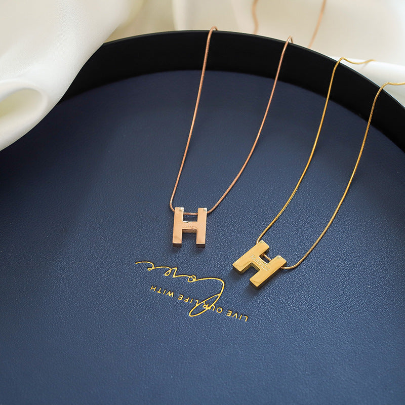 H Letter Necklace Clavicle Chain