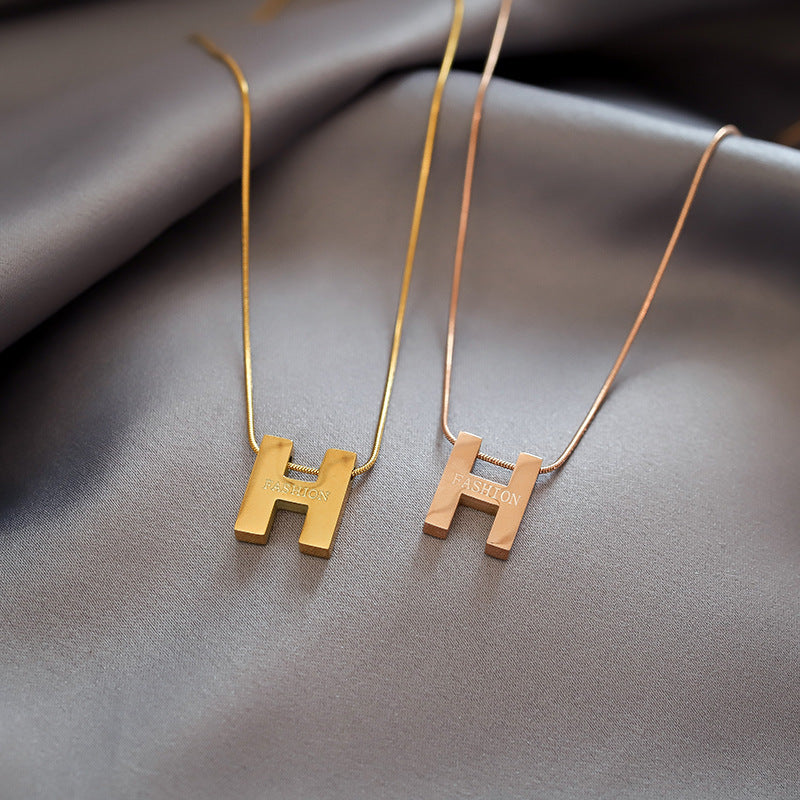 H Letter Necklace Clavicle Chain