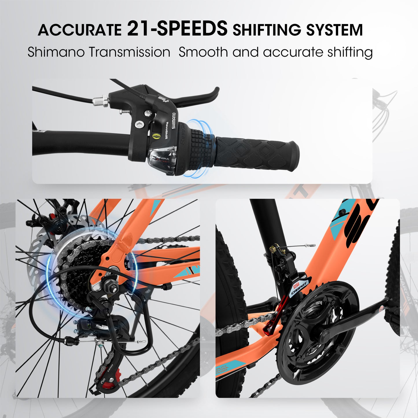 A26322 26-inch Mountain Bicycle Aluminum Frame Shock Absorbing Front Fork 21-speed Disc Brake