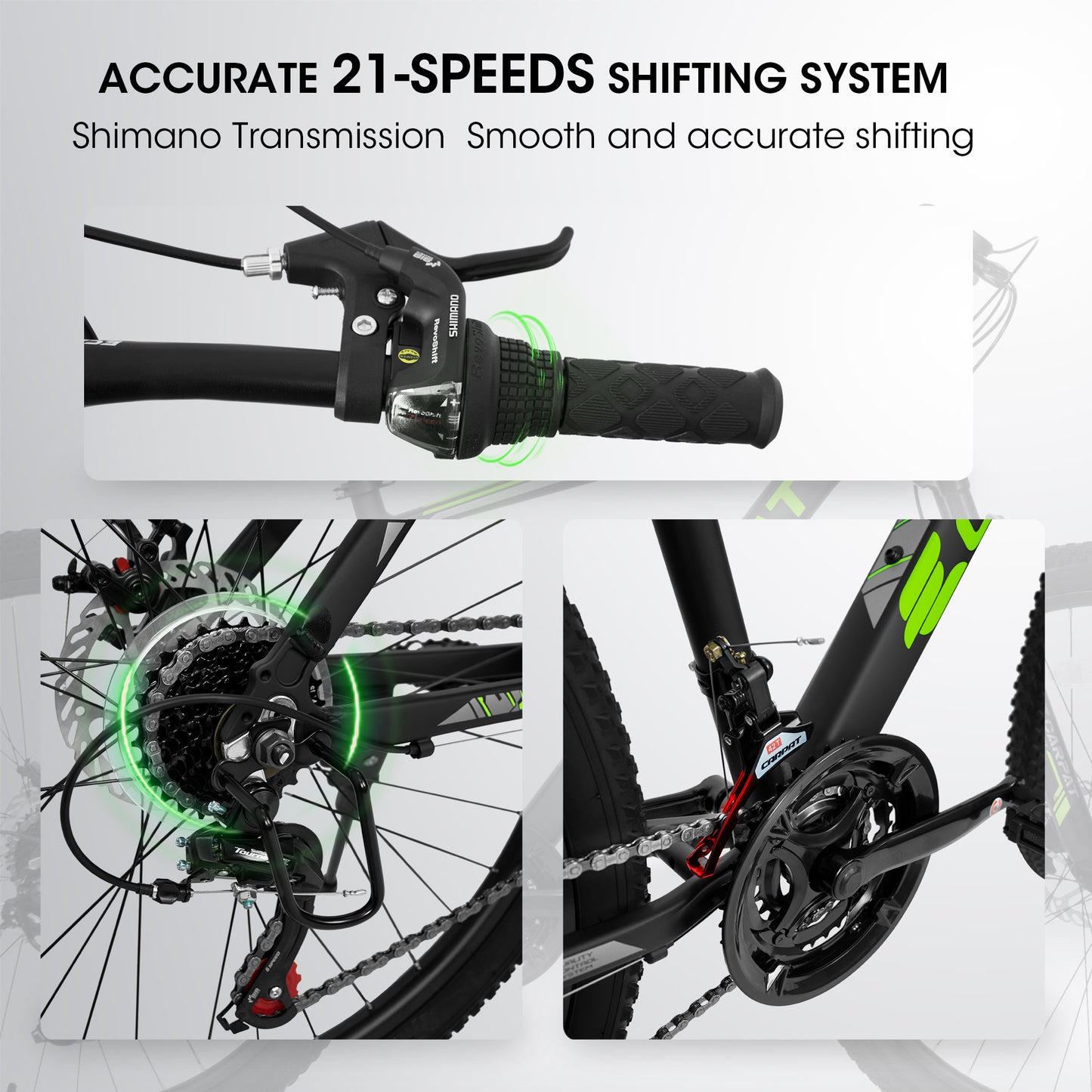 A26322 26-inch Mountain Bicycle Aluminum Frame Shock Absorbing Front Fork 21-speed Disc Brake