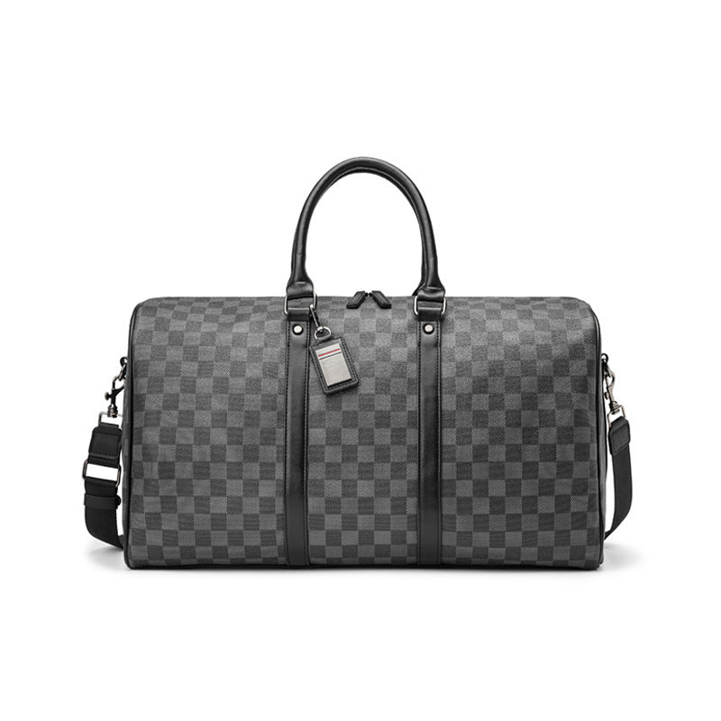 Large Capacity Short Distance Crossbody Bag Plaid Travel Handbag