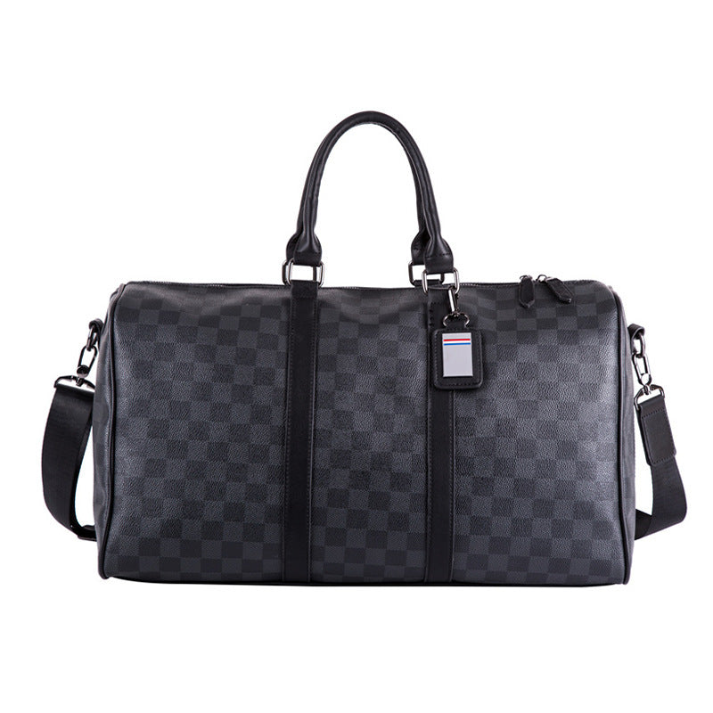 Large Capacity Short Distance Crossbody Bag Plaid Travel Handbag
