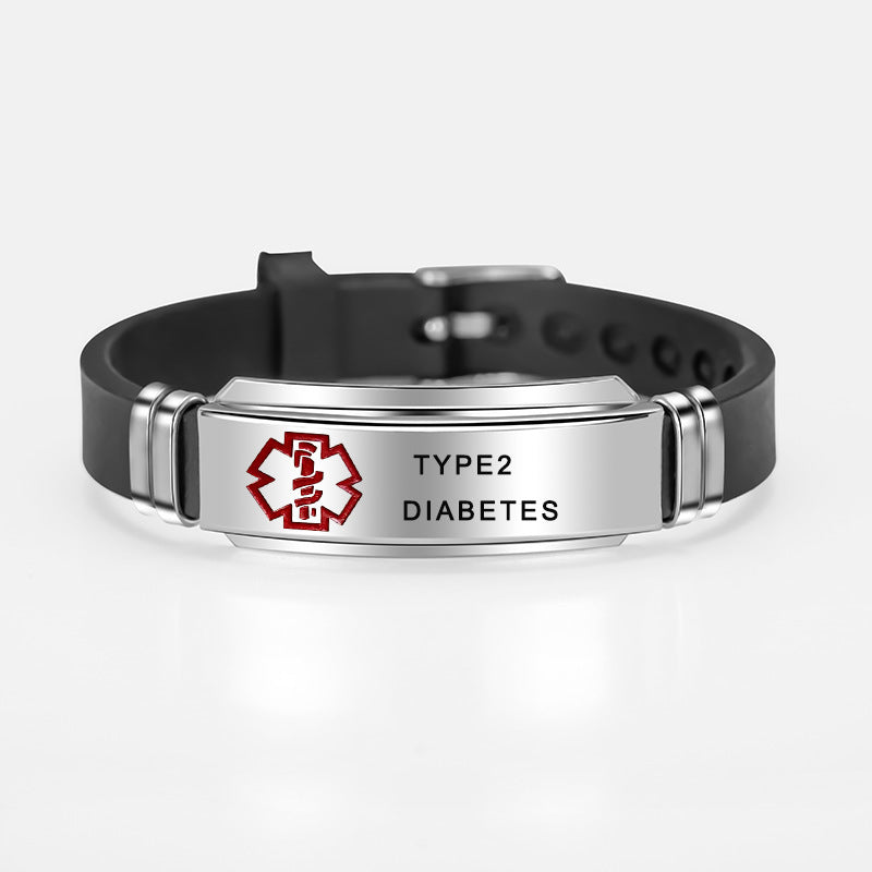Diabetic silicone bracelet