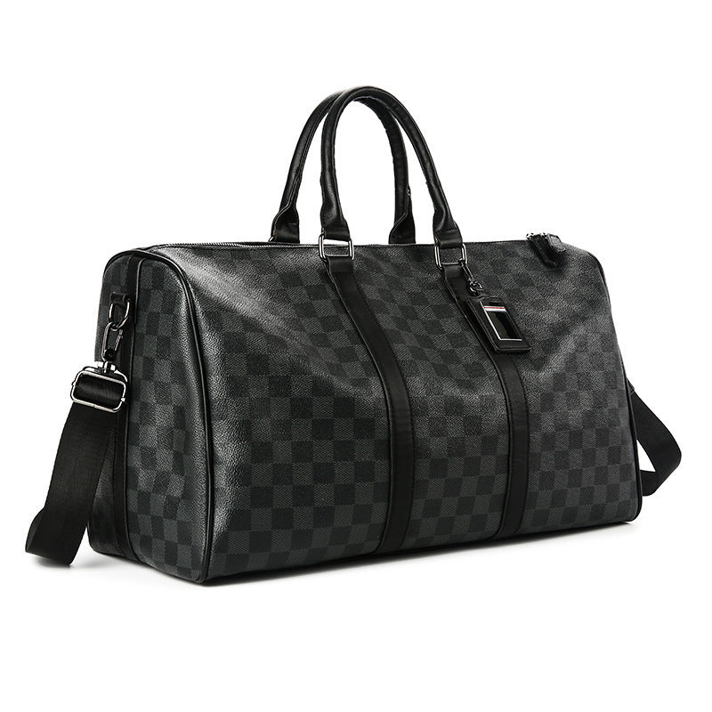 Large Capacity Short Distance Crossbody Bag Plaid Travel Handbag