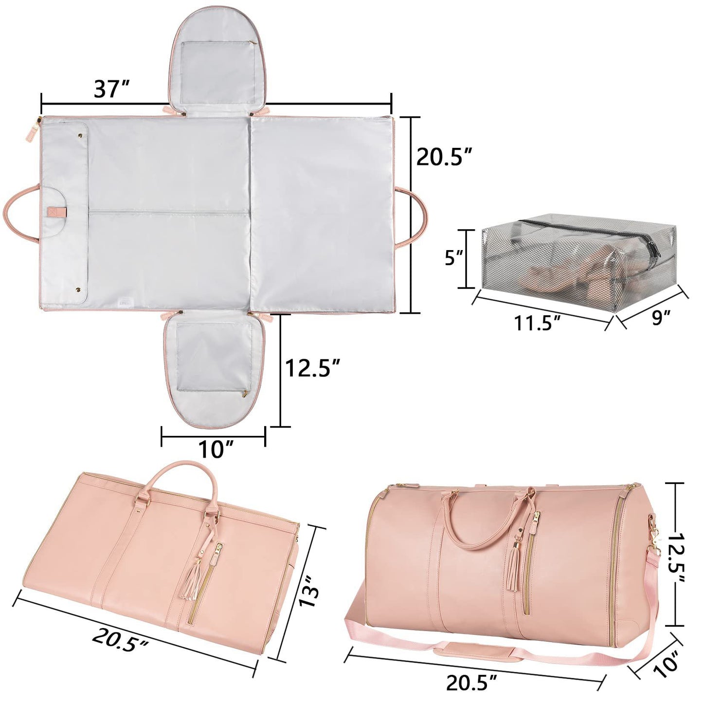 Large Capacity Travel Duffle Bag Folding Suit Bag Waterproof Clothes Tote