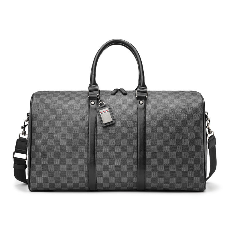 Large Capacity Short Distance Crossbody Bag Plaid Travel Handbag