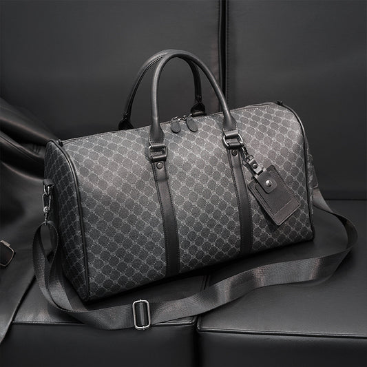 Large Capacity Short Distance Crossbody Bag Plaid Travel Handbag