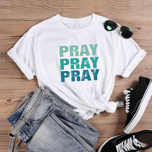 Color Letter T-Shirt For Men And Women