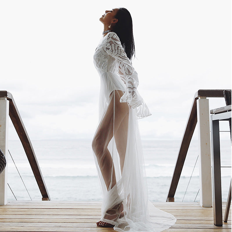 Lace beach mesh dress