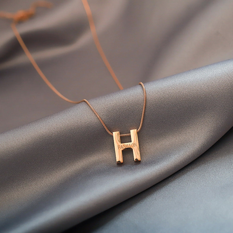 H Letter Necklace Clavicle Chain