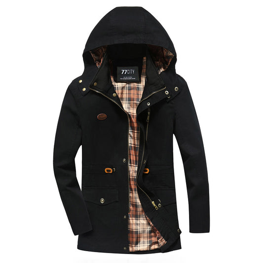 Military Style Mid Length Military Uniform Cotton Jacket