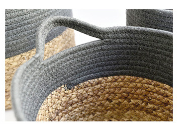 Nordic Ins Cotton Straw Woven Storage Bucket Basket Sundries Basket