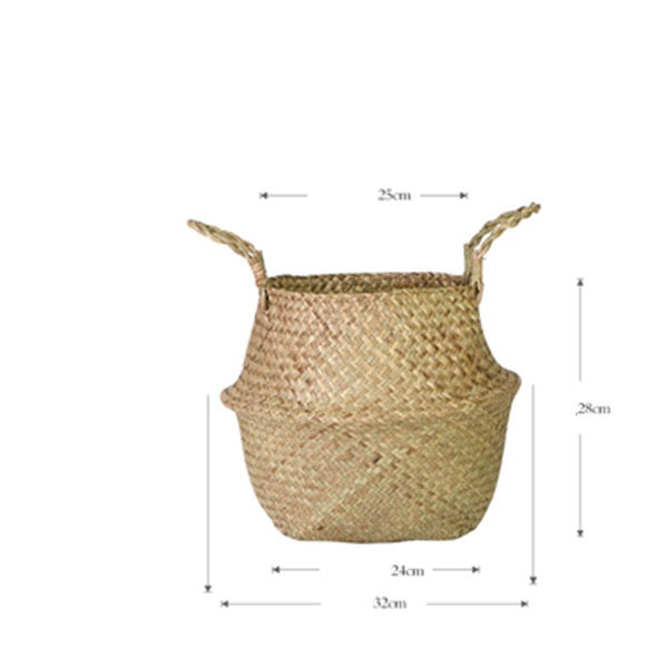 Home Living Room Hand Woven Straw Basket