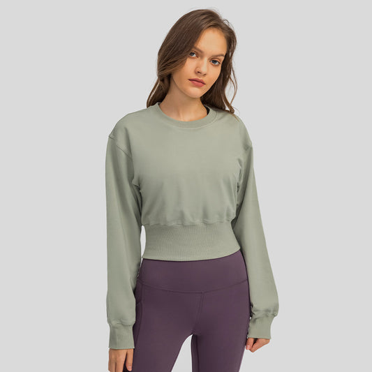 Women's Loose Leisure Fitness Running Waist Sports Sweatshirt