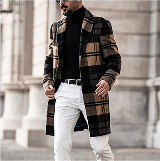 Plaid Men's Coat 2021 New Foreign Trade Wish Coat